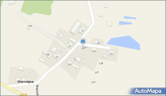 Warnołęka, Warnołęka, 11A, mapa Warnołęka