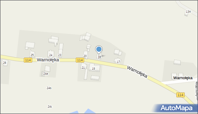 Warnołęka, Warnołęka, 18, mapa Warnołęka