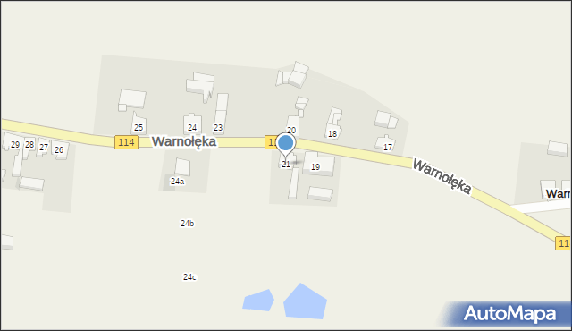 Warnołęka, Warnołęka, 21, mapa Warnołęka