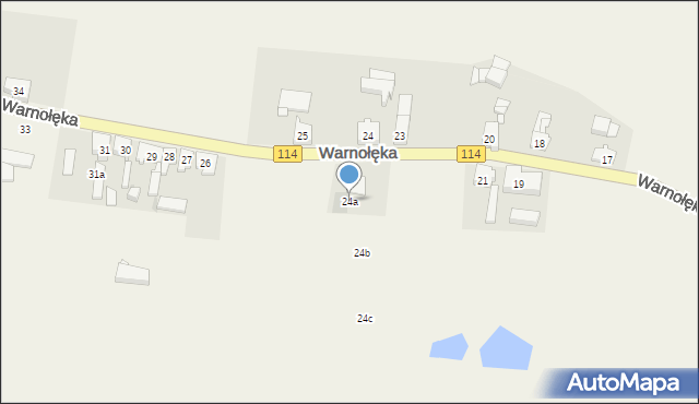 Warnołęka, Warnołęka, 24a, mapa Warnołęka