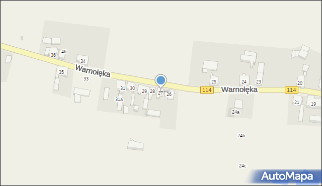 Warnołęka, Warnołęka, 27, mapa Warnołęka