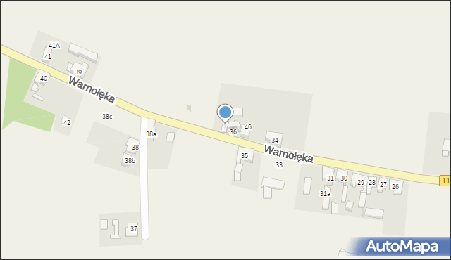 Warnołęka, Warnołęka, 36a, mapa Warnołęka