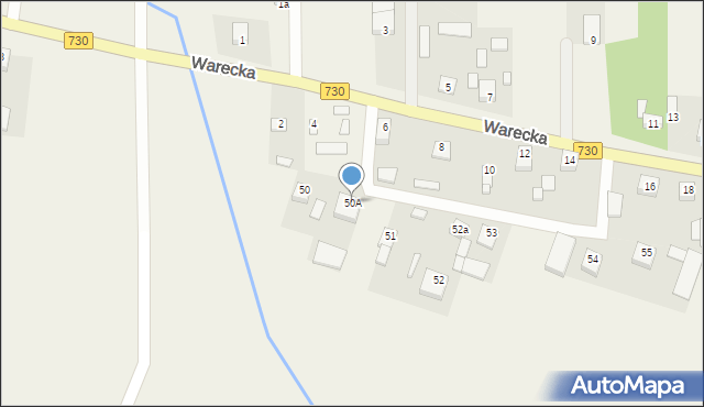 Warpęsy, Warpęsy, 50A, mapa Warpęsy