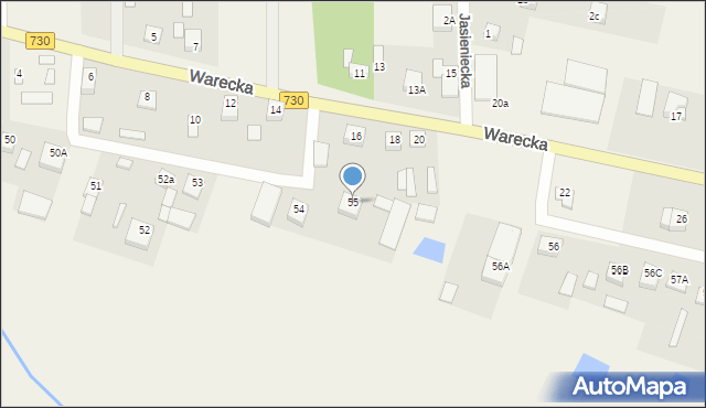 Warpęsy, Warpęsy, 55, mapa Warpęsy