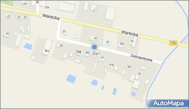 Warpęsy, Warpęsy, 57A, mapa Warpęsy