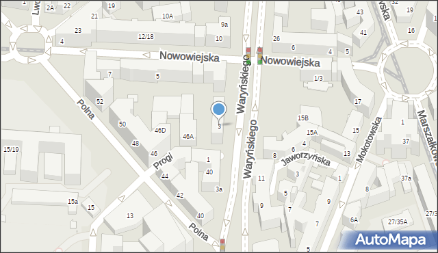 Warszawa, Waryńskiego Ludwika, 3, mapa Warszawy