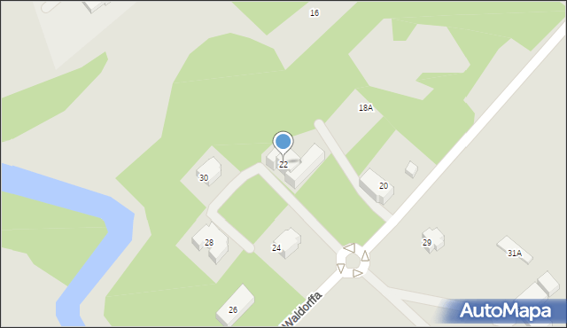 Warszawa, Waldorffa Jerzego, 22, mapa Warszawy