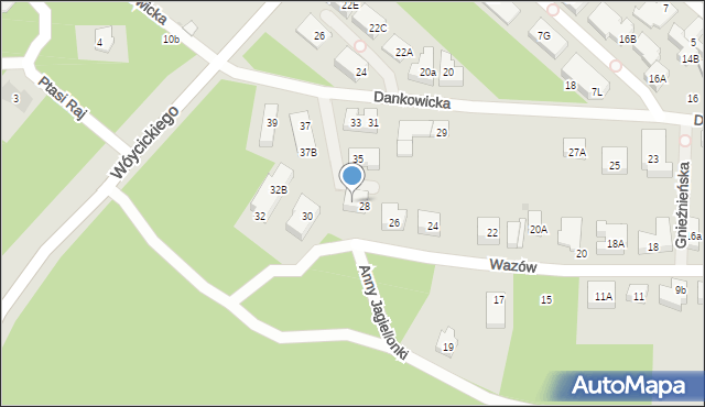 Warszawa, Wazów, 28A, mapa Warszawy