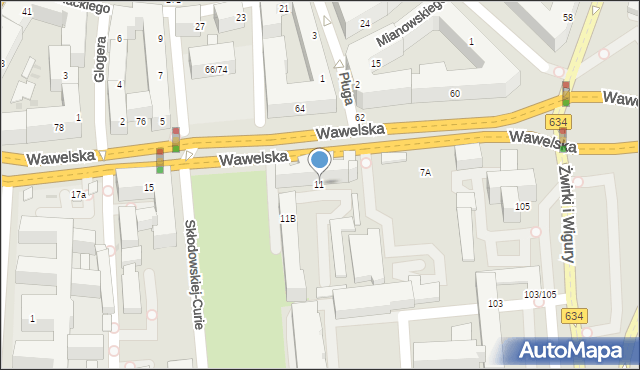 Warszawa, Wawelska, 11, mapa Warszawy