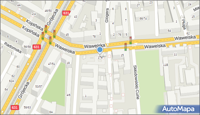 Warszawa, Wawelska, 17a, mapa Warszawy