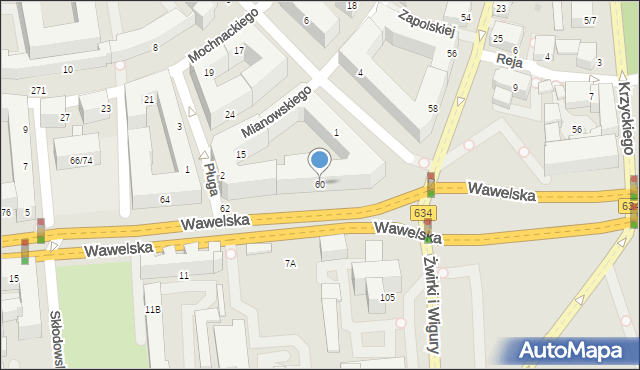 Warszawa, Wawelska, 60, mapa Warszawy