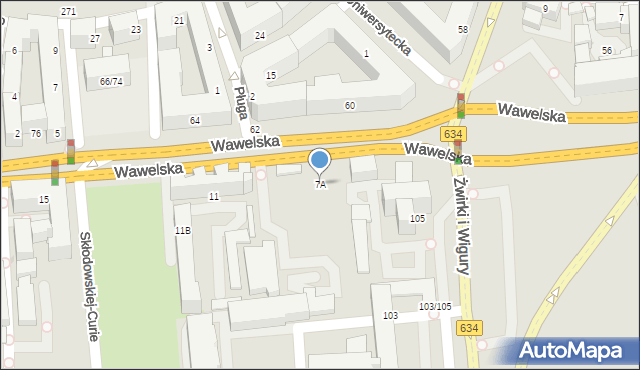 Warszawa, Wawelska, 7A, mapa Warszawy