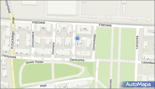 Warszawa, Warszewickiego Krzysztofa, 4, mapa Warszawy