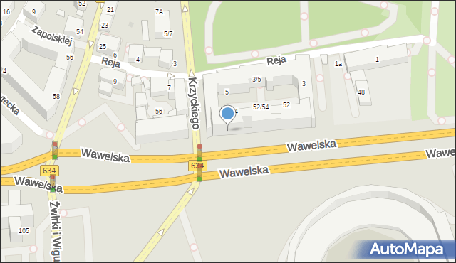 Warszawa, Wawelska, 54, mapa Warszawy