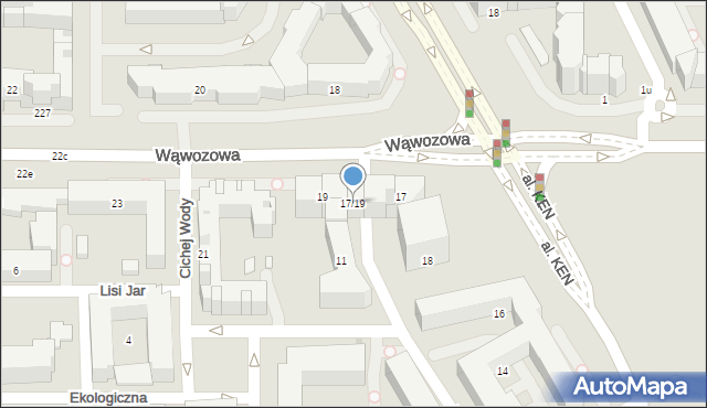 Warszawa, Wąwozowa, 17/19, mapa Warszawy