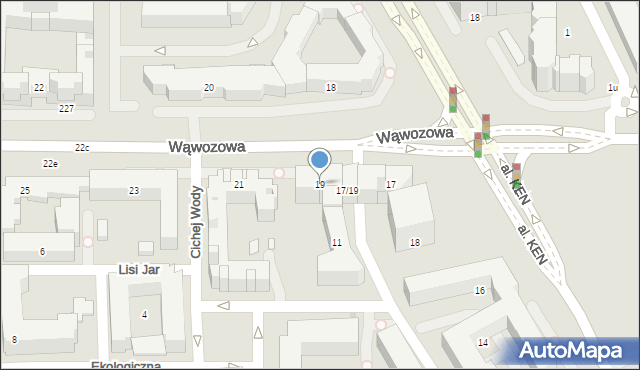 Warszawa, Wąwozowa, 19, mapa Warszawy