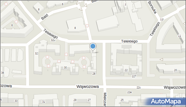 Warszawa, Wąwozowa, 28, mapa Warszawy