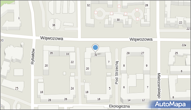 Warszawa, Wąwozowa, 31, mapa Warszawy