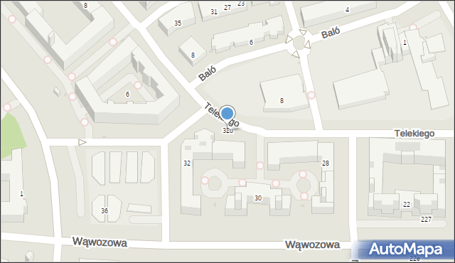 Warszawa, Wąwozowa, 32u, mapa Warszawy