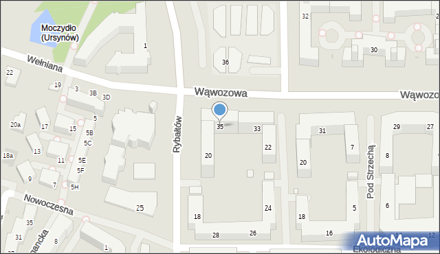 Warszawa, Wąwozowa, 35, mapa Warszawy