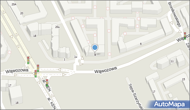 Warszawa, Wąwozowa, 8, mapa Warszawy