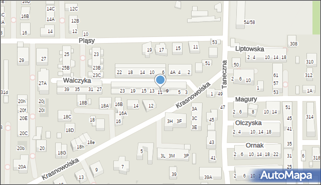 Warszawa, Walczyka, 11, mapa Warszawy