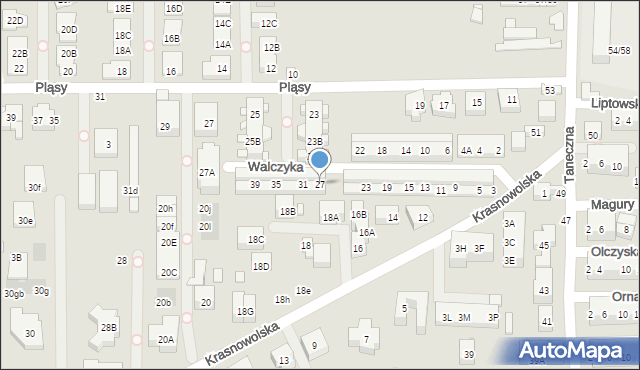 Warszawa, Walczyka, 27, mapa Warszawy