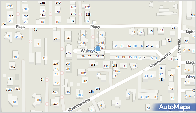 Warszawa, Walczyka, 31, mapa Warszawy