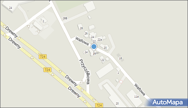 Warszawa, Waflowa, 15, mapa Warszawy