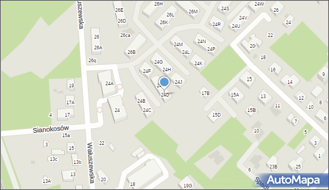 Warszawa, Wałuszewska, 24D, mapa Warszawy