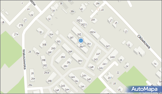 Warszawa, Wałuszewska, 26V, mapa Warszawy