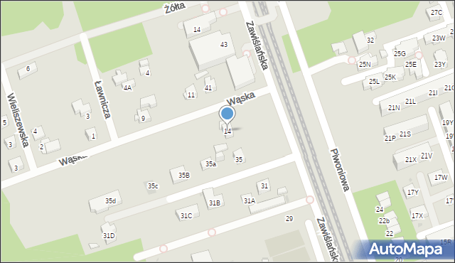 Warszawa, Wąska, 14, mapa Warszawy