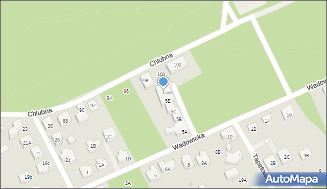 Warszawa, Wadowicka, 5F, mapa Warszawy