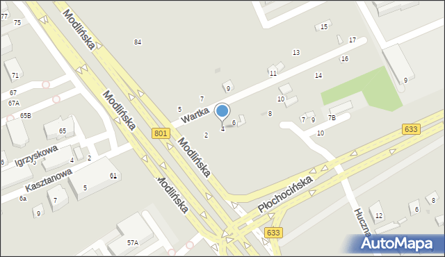 Warszawa, Wartka, 4, mapa Warszawy