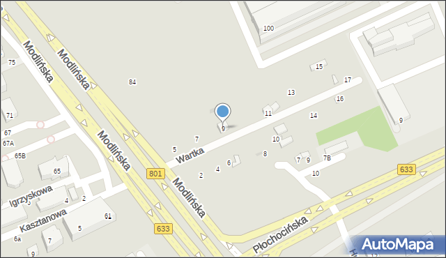 Warszawa, Wartka, 9, mapa Warszawy