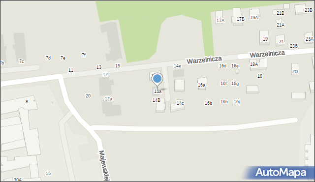 Warszawa, Warzelnicza, 14a, mapa Warszawy