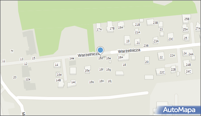 Warszawa, Warzelnicza, 16d, mapa Warszawy