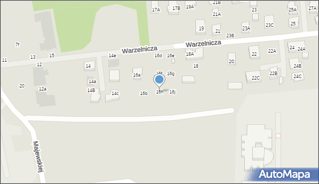 Warszawa, Warzelnicza, 16h, mapa Warszawy