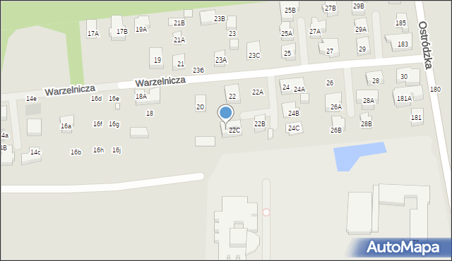 Warszawa, Warzelnicza, 22D, mapa Warszawy