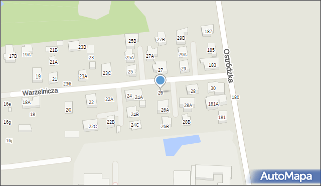 Warszawa, Warzelnicza, 26, mapa Warszawy