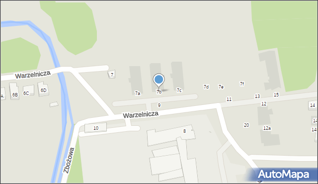 Warszawa, Warzelnicza, 7b, mapa Warszawy