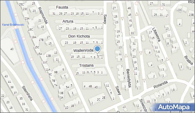 Warszawa, Wallenroda Konrada, 3, mapa Warszawy