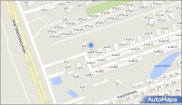 Warszawa, Wał Miedzeszyński, 414/1, mapa Warszawy
