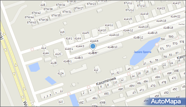 Warszawa, Wał Miedzeszyński, 414B/6, mapa Warszawy