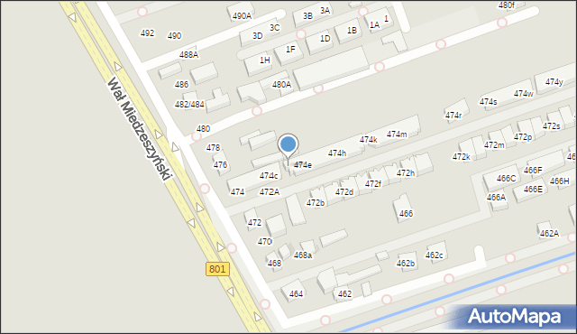 Warszawa, Wał Miedzeszyński, 474d, mapa Warszawy