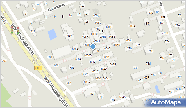Warszawa, Wał Miedzeszyński, 606E, mapa Warszawy