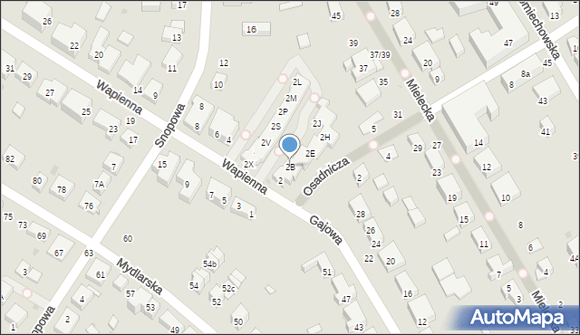 Warszawa, Wapienna, 2B, mapa Warszawy