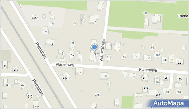 Warszawa, Warsztatowa, 1A, mapa Warszawy