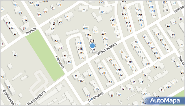 Warszawa, Walcownicza, 27p, mapa Warszawy