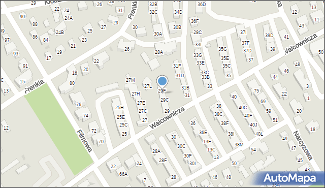 Warszawa, Walcownicza, 29E, mapa Warszawy